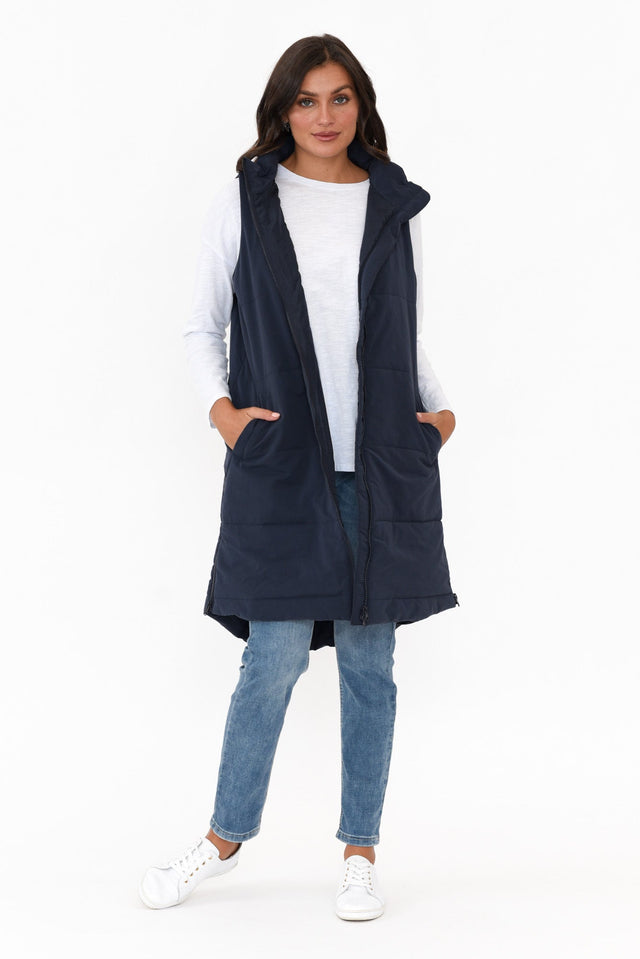 Bryce Navy Long Puffer Vest banner image