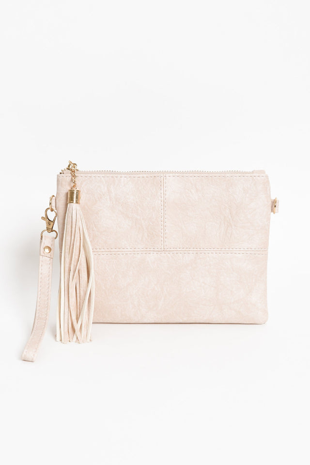 Brynn Oatmeal Tassel Crossbody Bag image 1