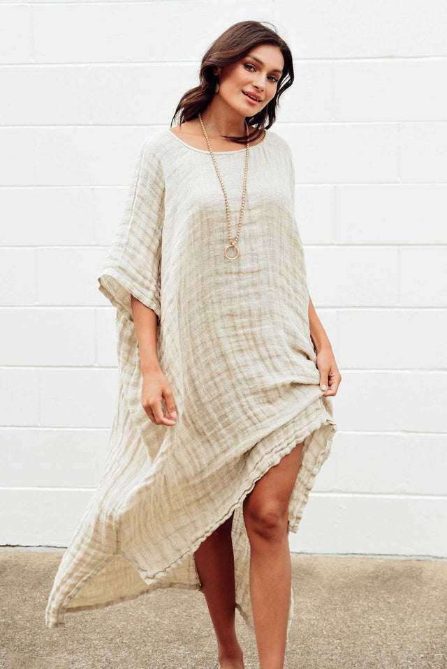 Buffy Natural Linen Kaftan