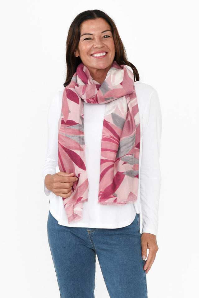 Burdekin Pink Leaf Scarf image 1