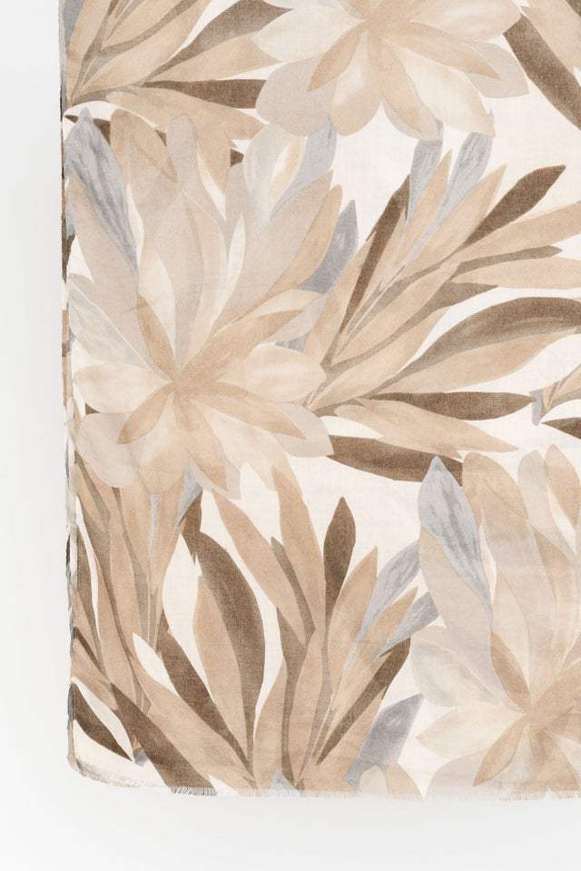 Burdekin Taupe Leaf Scarf image 2