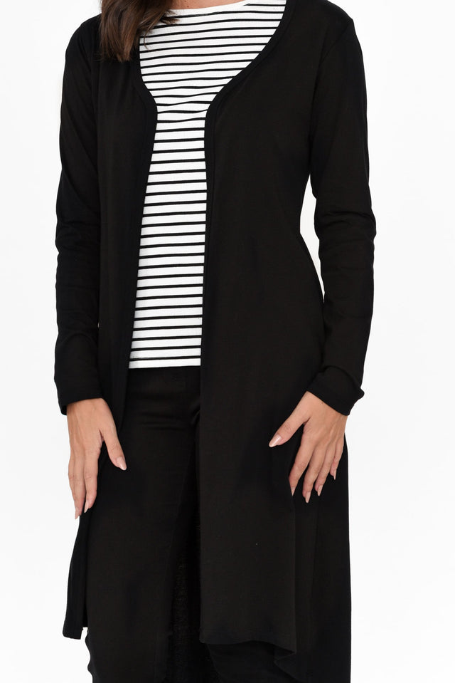 Byron Black Cotton Cardigan