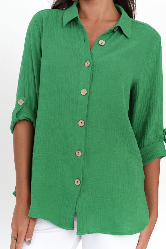 Byron Green Cotton Shirt image 6