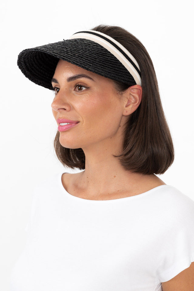 Cabarita Black Raffia Visor image 1