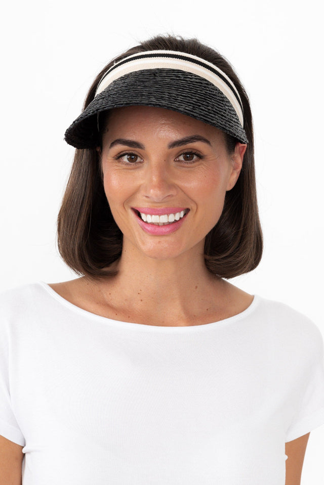 Cabarita Black Raffia Visor