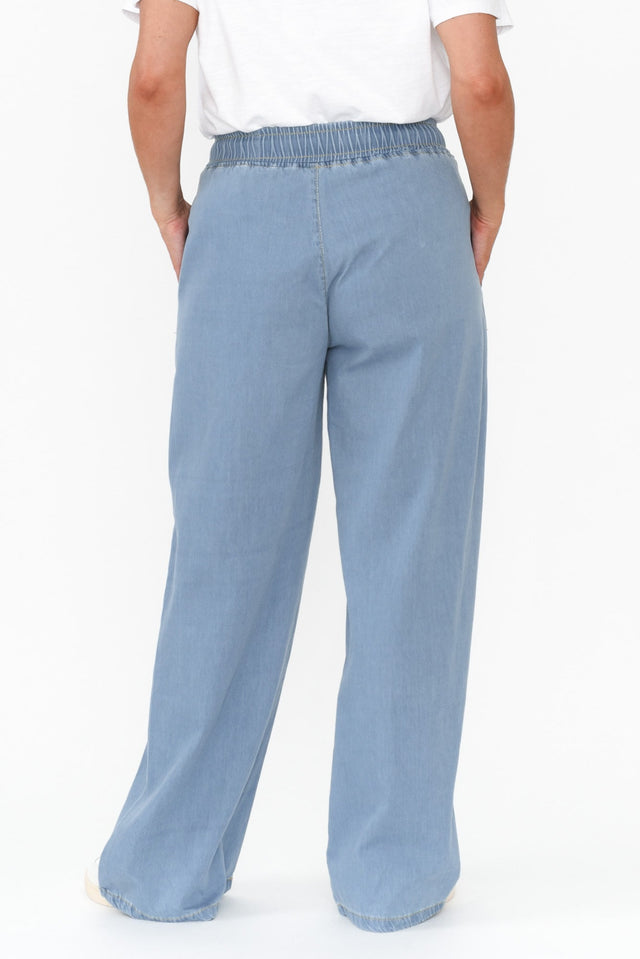 Caden Blue Chambray Cotton Tie Pants image 5