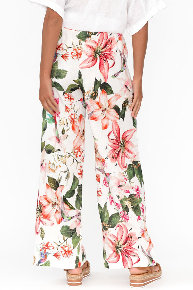 Caelia Pink Floral Linen Cotton Pants image 5