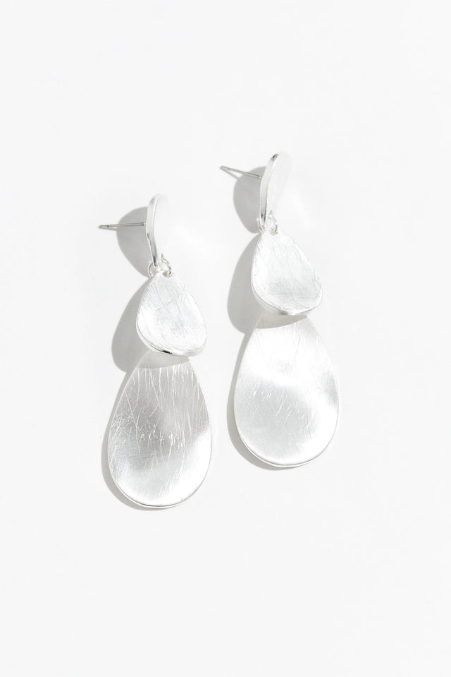 Cailen Silver Layered Drop Earrings image 1