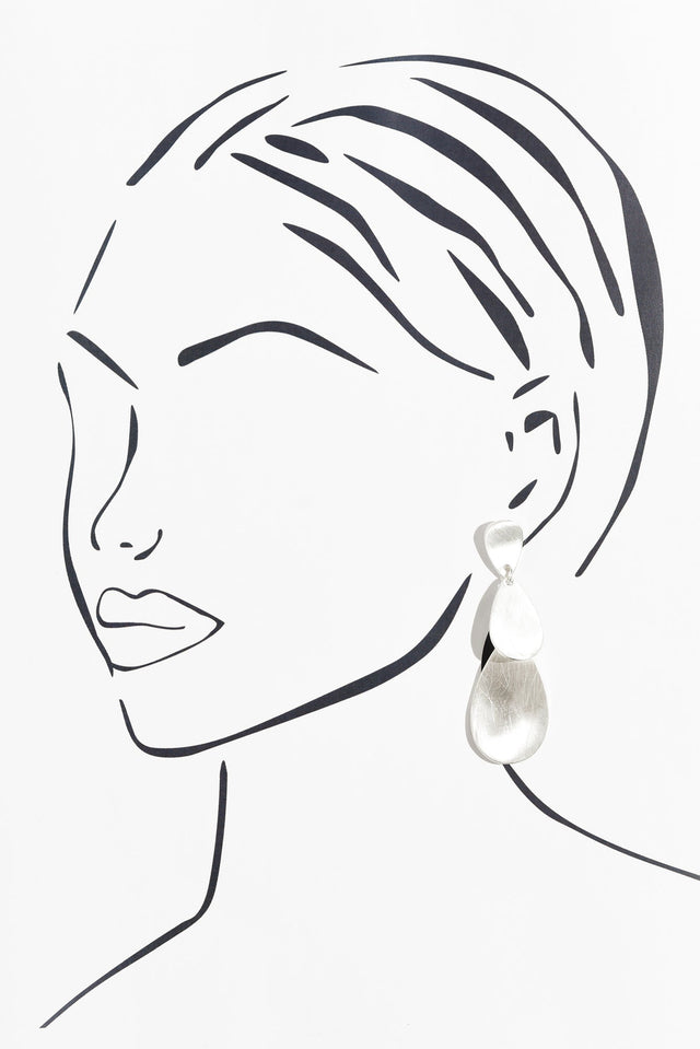 Cailen Silver Layered Drop Earrings