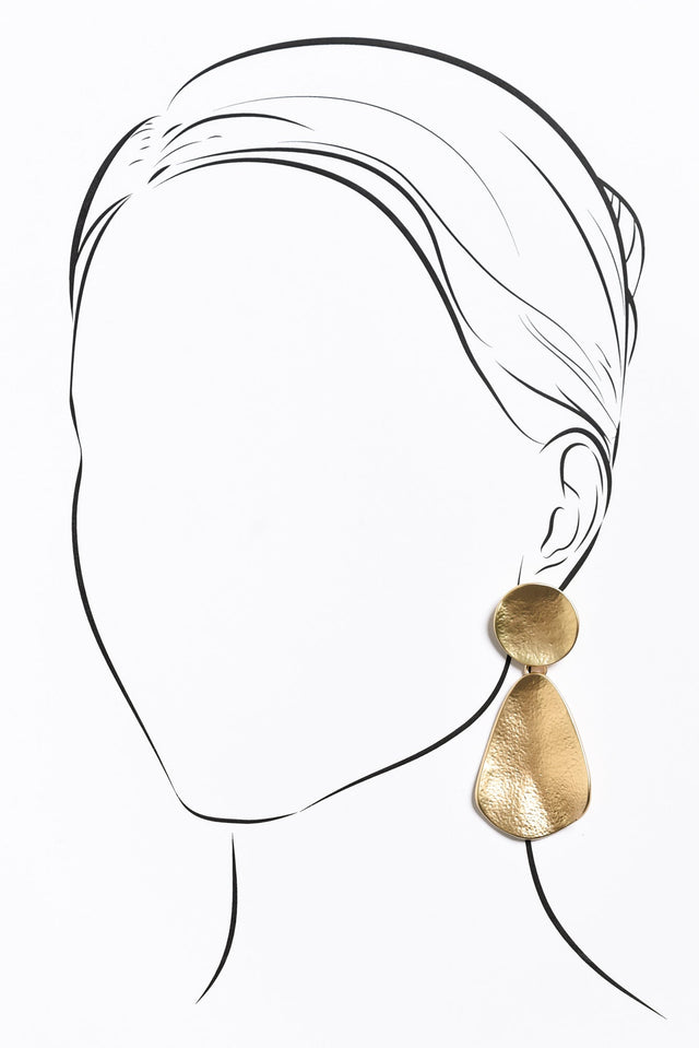 Cain Gold Disk Drop Earrings image 3