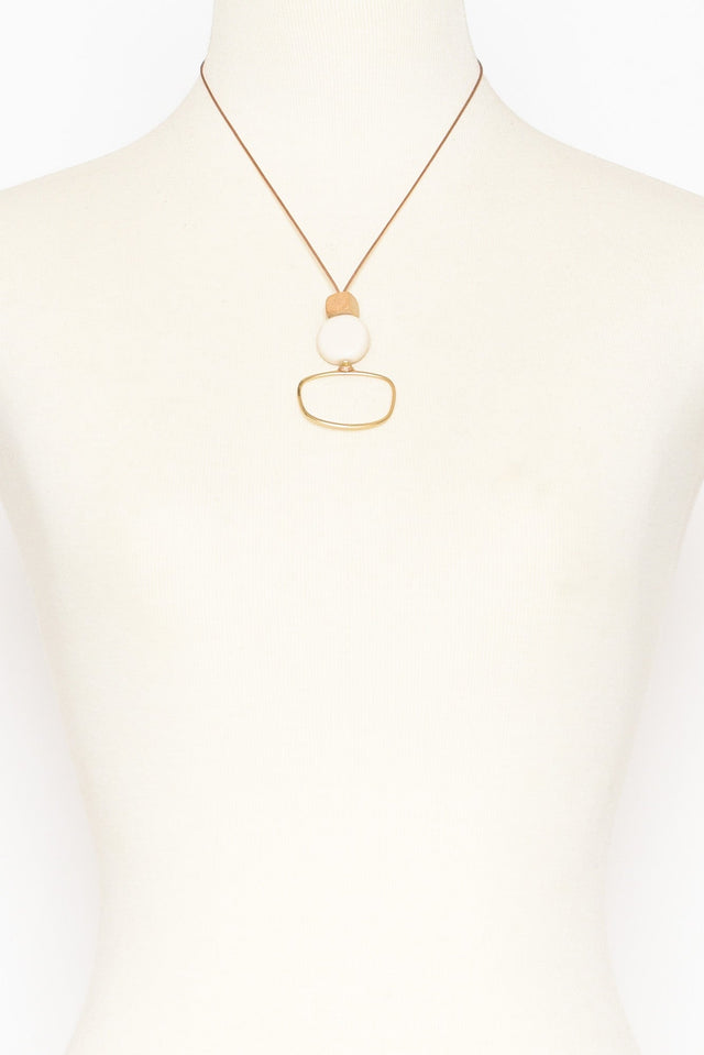 Callie Gold Bead Pendant Necklace image 2
