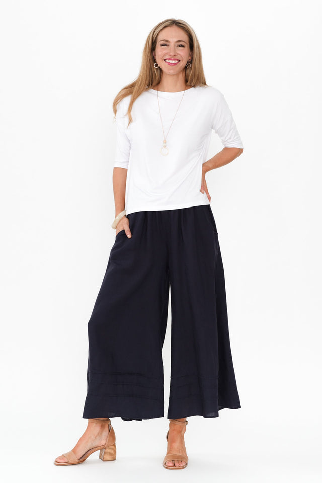 Kaleo Navy Cropped Pocket Pants