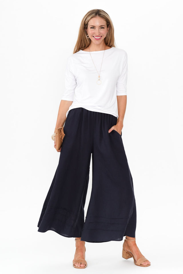 Kaleo Navy Cropped Pocket Pants