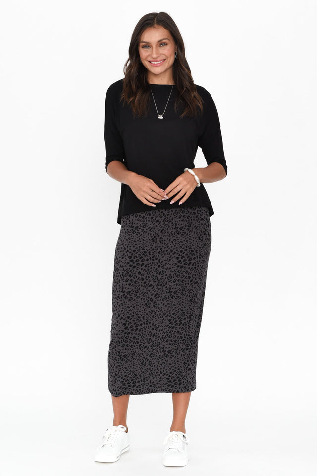 Grey Leopard Bamboo Maxi Tube Skirt banner image