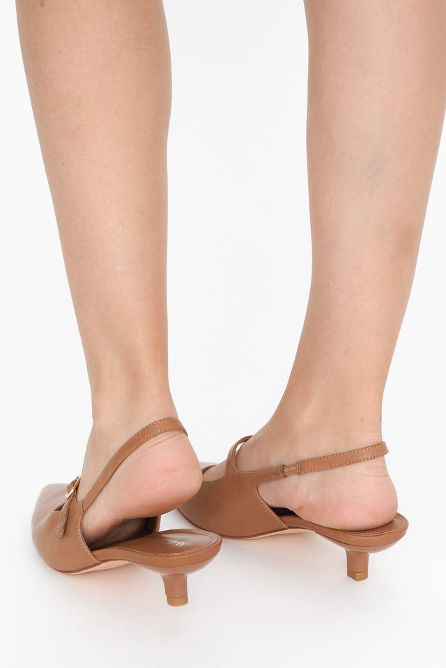 Candor Brandy Leather Slingback Heel