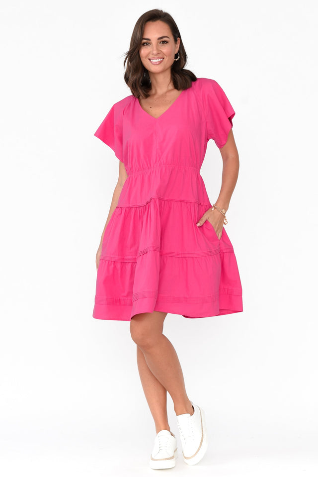 Capulet Hot Pink Cotton Tier Dress