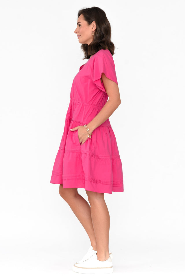 Capulet Hot Pink Cotton Tier Dress