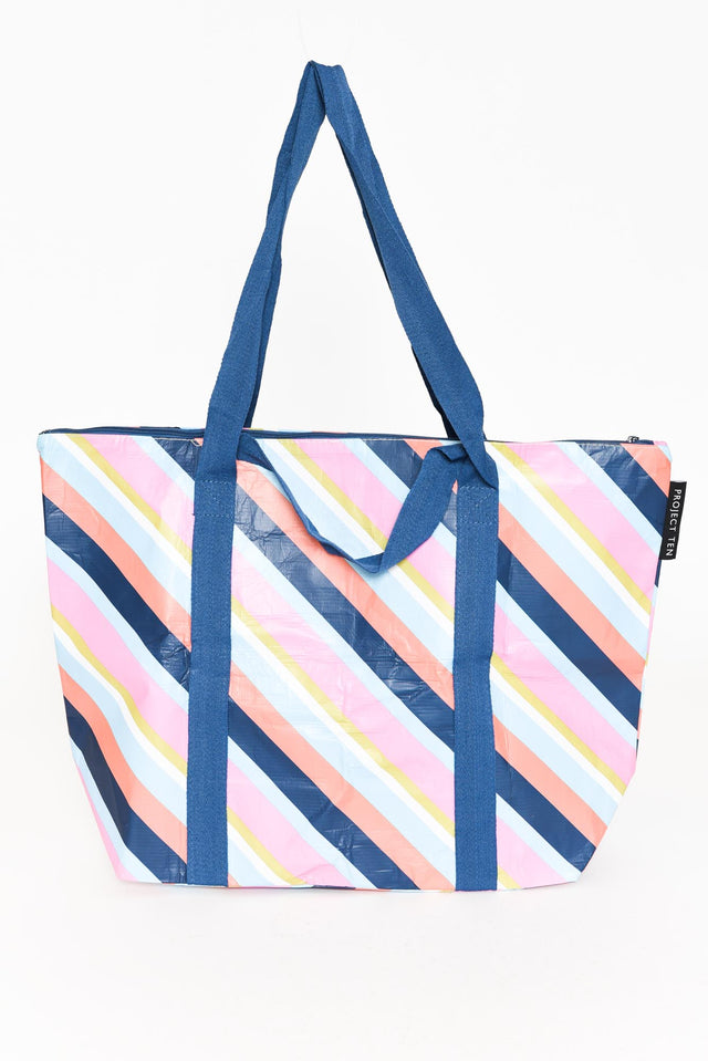 Cara Candy Stripe Zip Medium Tote image 1