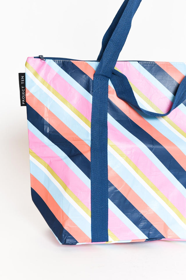 Cara Candy Stripe Zip Medium Tote image 2