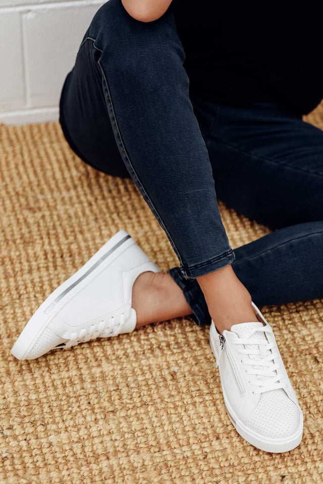 Carissa White Silver Sneaker