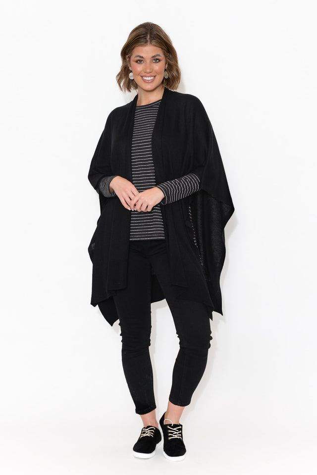 Black Bamboo Cashmere Knit Wrap banner image