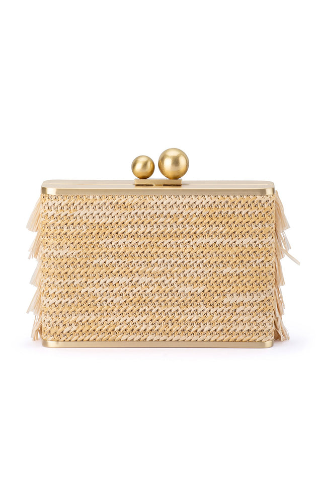 Carlita Nude Fringe Clutch image 5