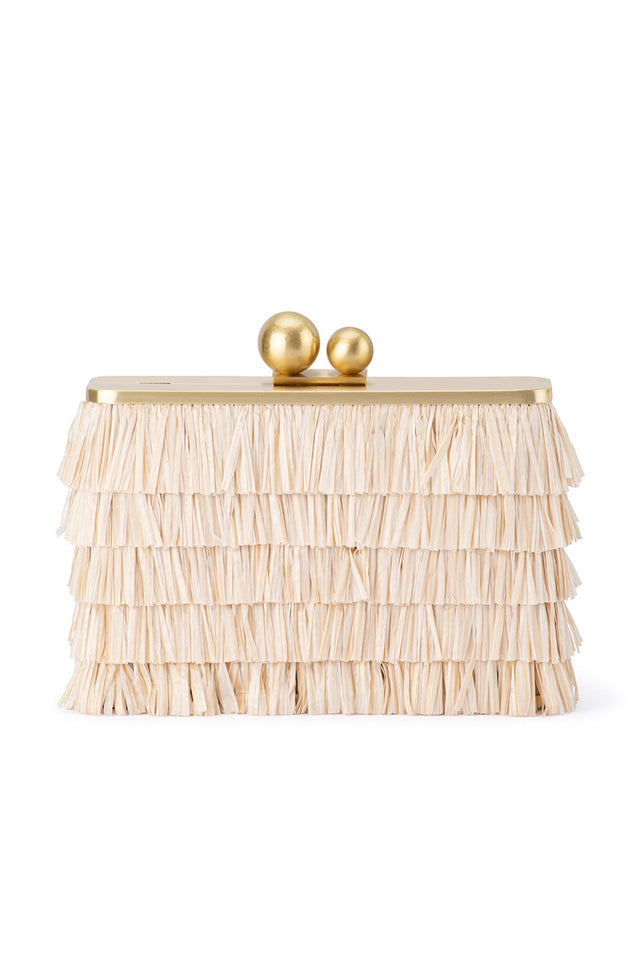 Carlita Nude Fringe Clutch image 1