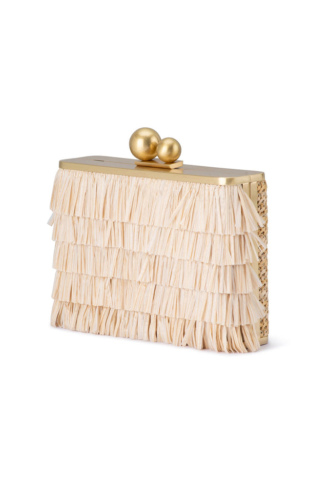 Carlita Nude Fringe Clutch image 3