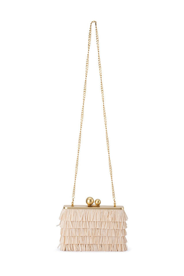 Carlita Nude Fringe Clutch image 2