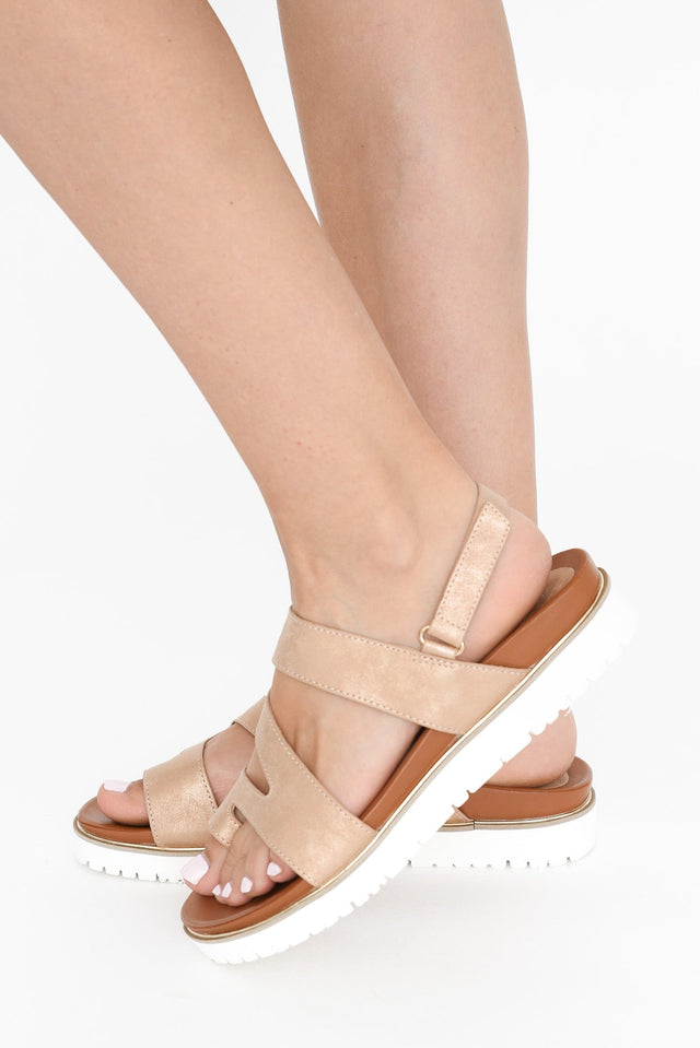 Carra Rose Gold Crossover Sandal