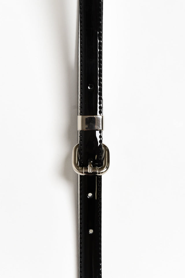 Carrie Black Patent Leather Belt image 1