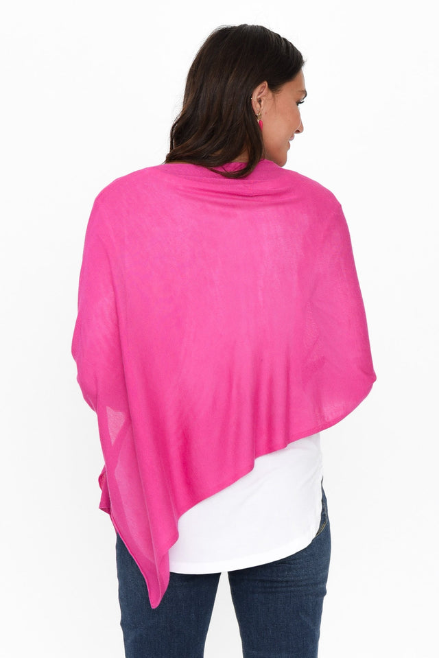 Carrie Magenta Cashmere Bamboo Poncho image 4