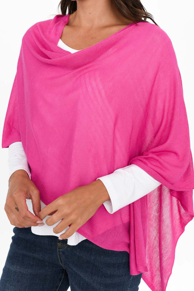 Carrie Magenta Cashmere Bamboo Poncho image 5