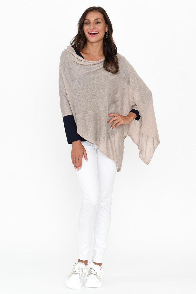 Carrie Natural Cashmere Bamboo Poncho