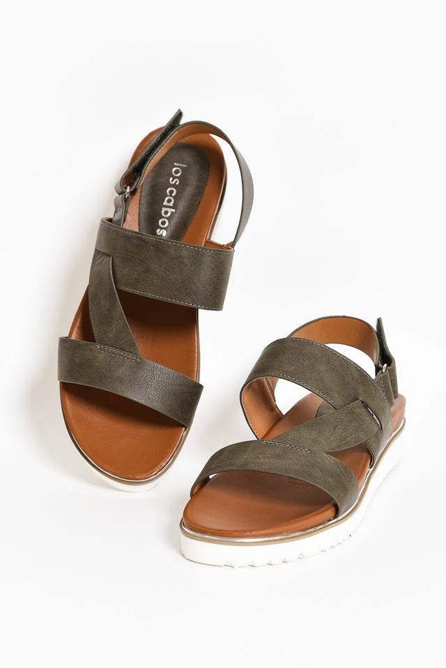 Carrise Khaki Crossover Sandal