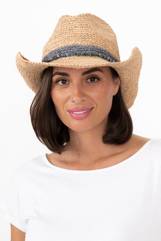 Cassie Cobalt Raffia Cowboy Hat