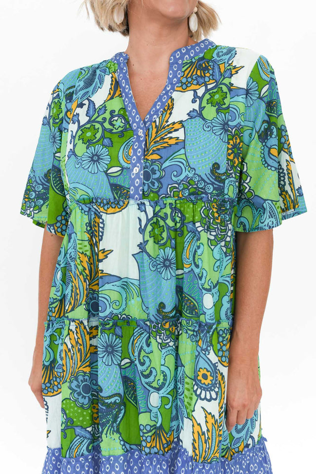 Castaway Green Paisley Cotton Dress image 7