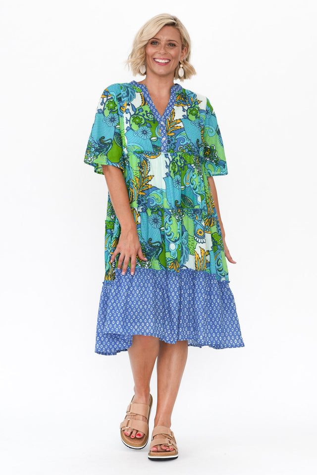 Castaway Green Paisley Cotton Dress