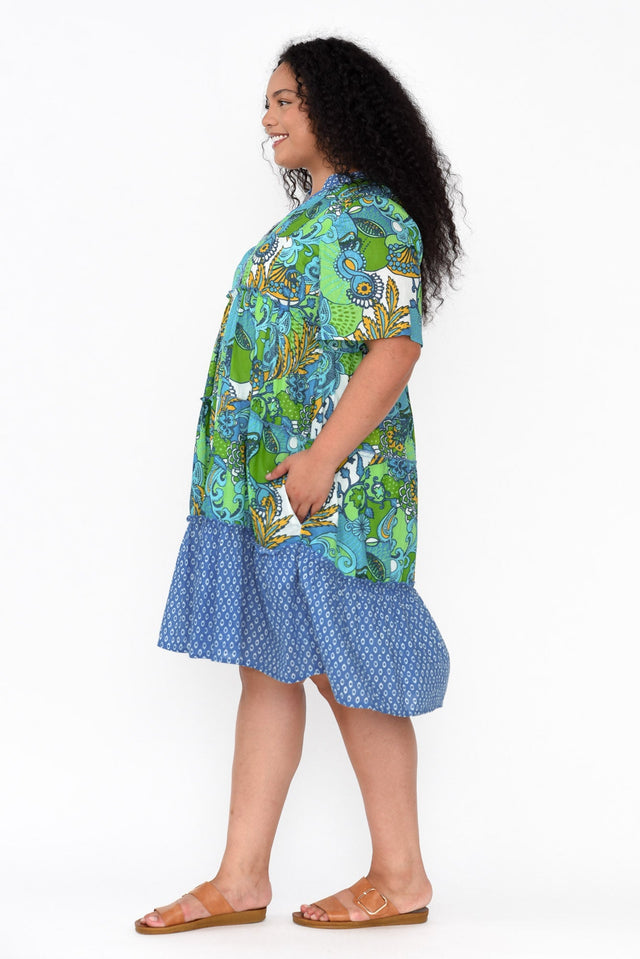 Castaway Green Paisley Cotton Dress image 10