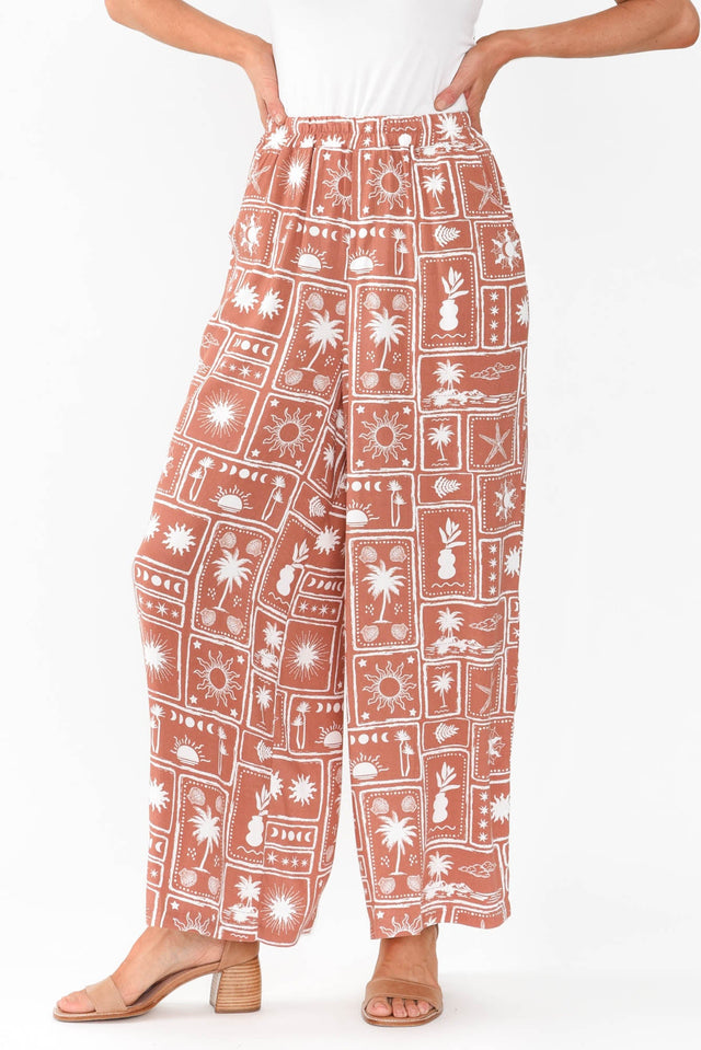 Cath Rust Tropical Pocket Pants