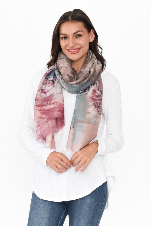 Cathy Blush Contrast Scarf image 2
