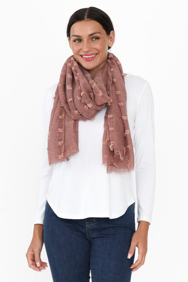 Catrine Rust Fringe Scarf