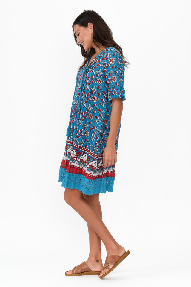 Cayman Blue Blossom Cotton Tunic Dress image 4