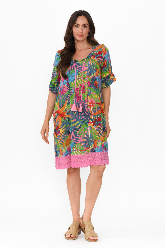 Cayman Green Jungle Cotton Tunic Dress