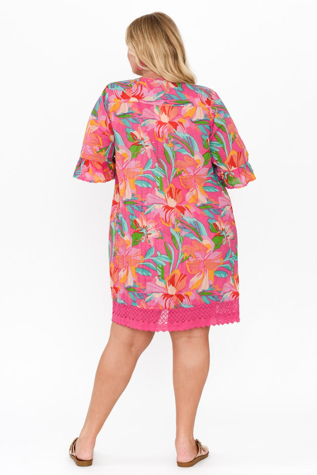 Cayman Pink Hawaiian Cotton Tunic Dress