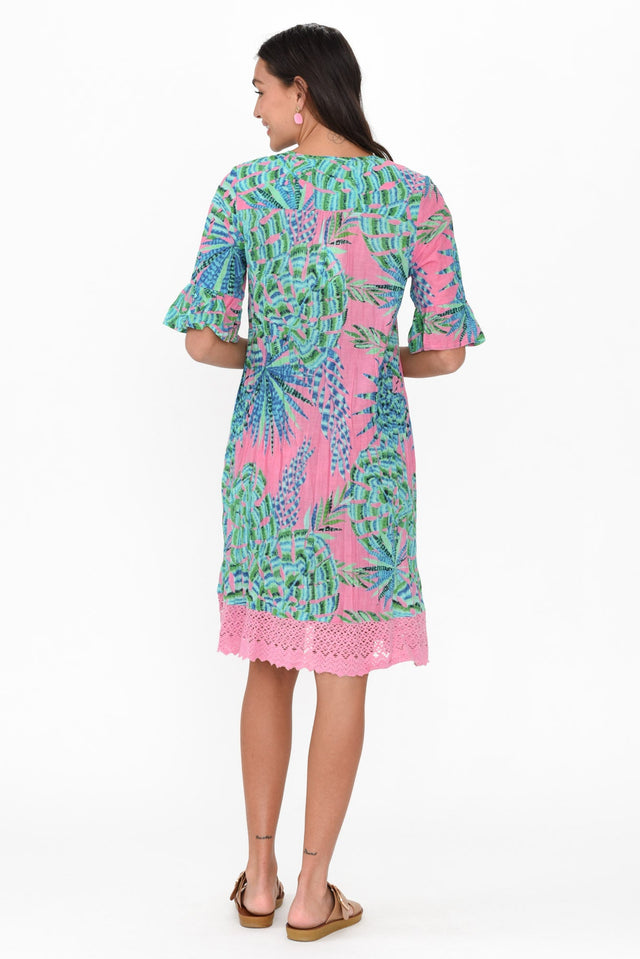 Cayman Pink Tropical Cotton Tunic Dress image 5