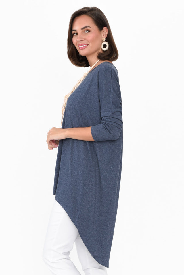 Celeste Navy Marle Tunic Top