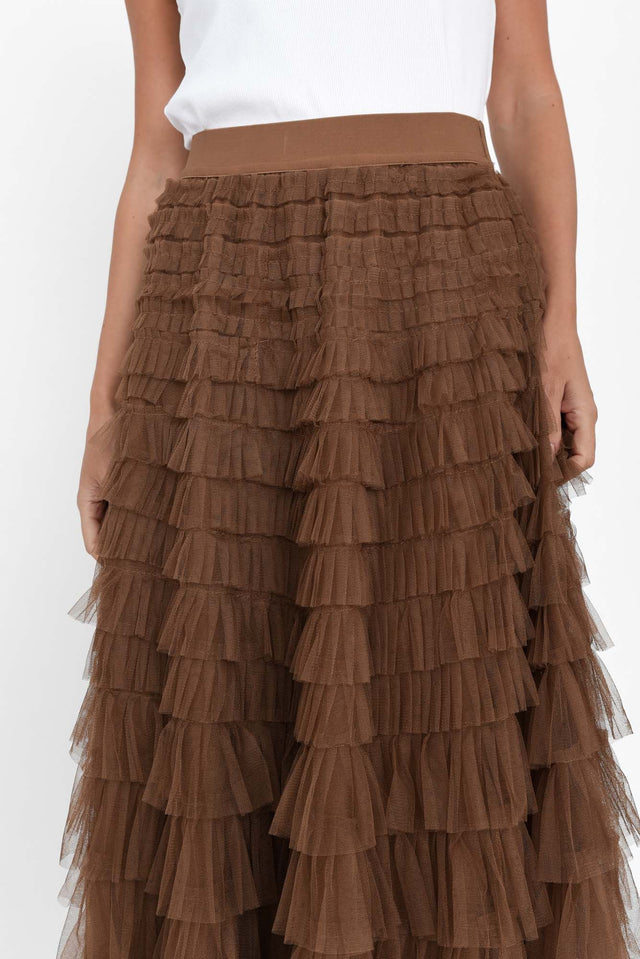 Chance Brown Tulle Maxi Skirt image 6