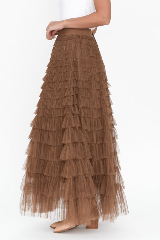 Chance Brown Tulle Maxi Skirt image 4