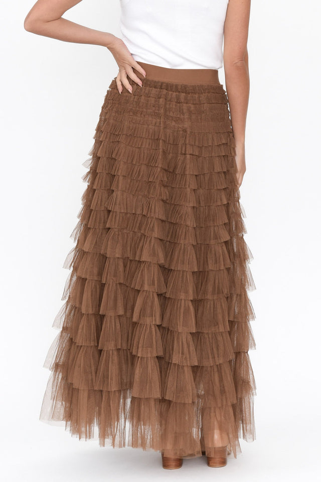 Chance Brown Tulle Maxi Skirt image 5